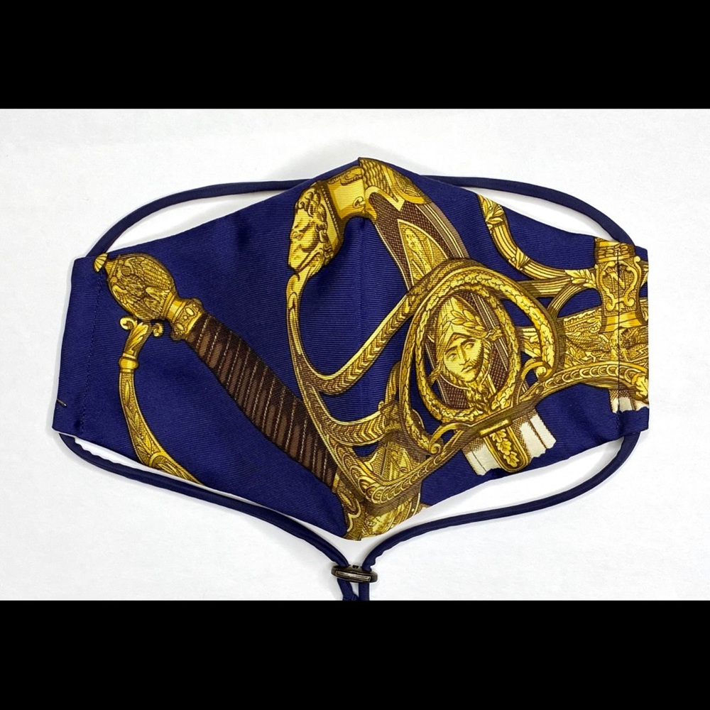 Luxury Face Mask Handcrafted With Designer Scarf Unisex, 3 Layers